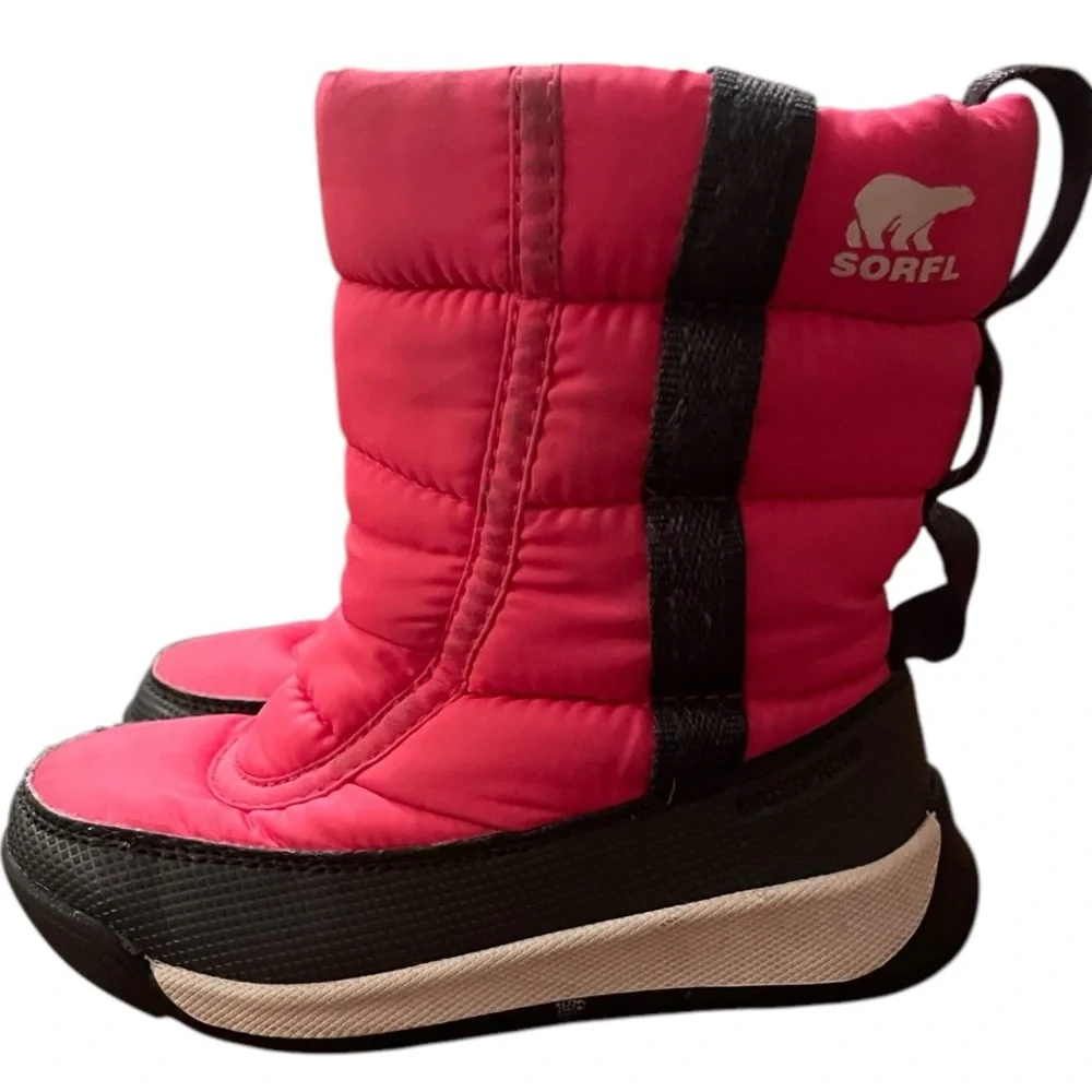 Sorel Youth Whitney II Puffy Mid Waterproof Boots Tropic Pink Size 9